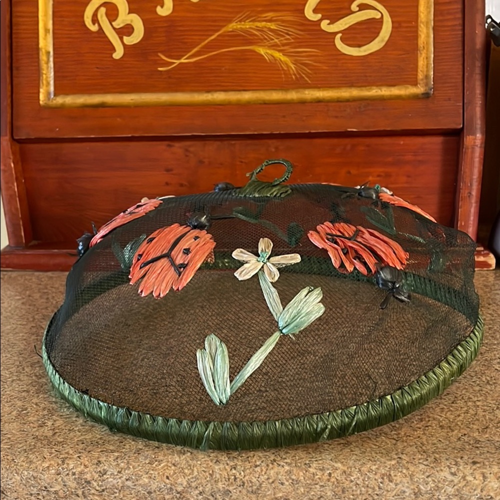 Floral Embroidered Food Cover Vintage Unique